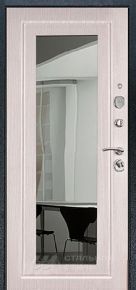 Квартирная входная дверь с зеркалом №71 с отделкой МДФ ПВХ - фото