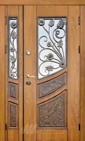 Парадная дверь №411 с отделкой Массив дуба - фото