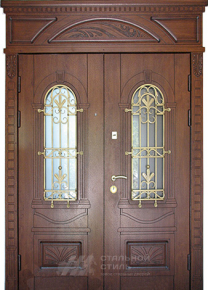 Парадная дверь №99 с отделкой Массив дуба - фото