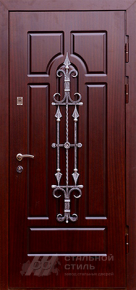 Дверь с ковкой №18 с отделкой МДФ ПВХ - фото