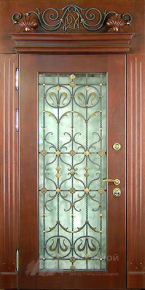 Парадная дверь №9 с отделкой Массив дуба - фото