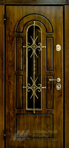 Дверь с ковкой №11 с отделкой МДФ ПВХ - фото №2