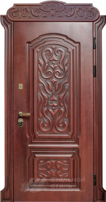 Парадная дверь №354 с отделкой Массив дуба - фото